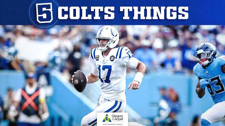 5 Colts Things: Daniel Jones keeps avoiding sacks, wide receiver blocking unlocks offense's versatility, Tyler Warren makes an impact all over field, Rigoberto Sanchez finally punts...one time