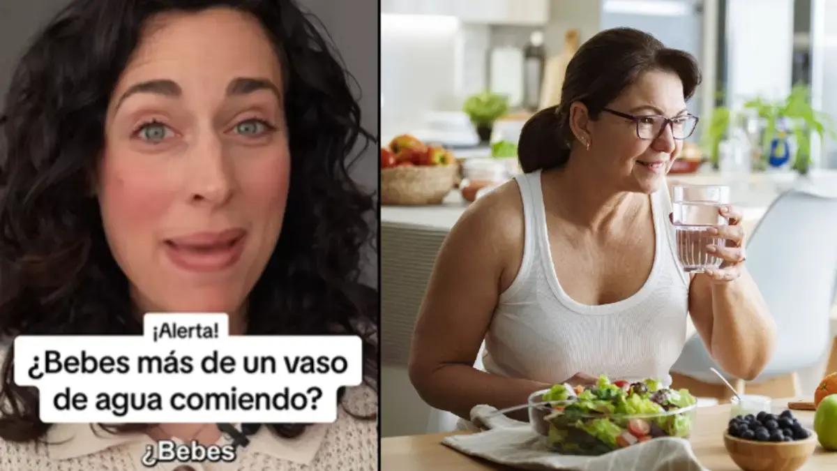 Beber demasiada agua durante las comidas puede ser señal de deshidratación, según la nutricionista Júlia Farré