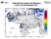 Este lunes se anuncian precipitaciones débiles en nueve estados del país
