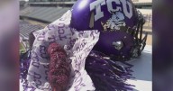 TCU debuts purple corn dog