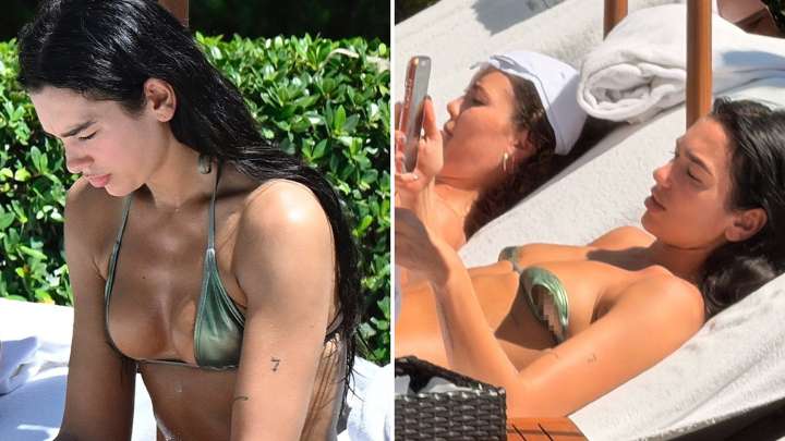 Dua Lipa Goes for a Boob Tan in the Hot Miami Sun