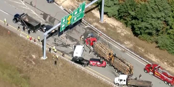 6 people hospitalized after multi-car crash on Route 2
