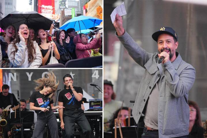 Theater lovers see free Broadway performances in Times Square