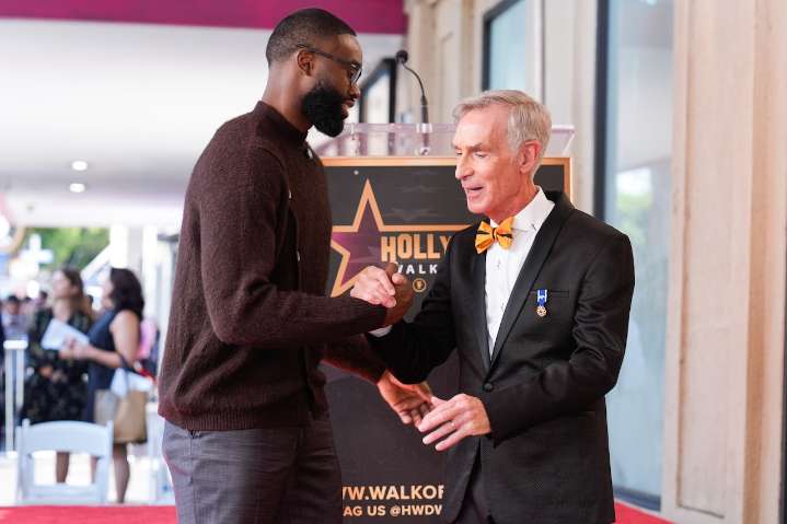 Jaylen Brown hosts special guest Bill Nye at Boston Celtics media day