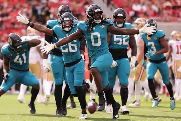 Jaguars beat 49ers 26-21 with Washington’s punt return TD, 4 takeaways