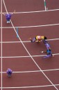 Marathon at worlds takes weird twists: a false start, a near wrong turn and, finally, a photo finish