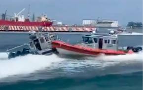 Deja choque de embarcaciones 2 marinos heridos en Veracruz