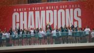 England team celebrates Rugby World Cup win in London