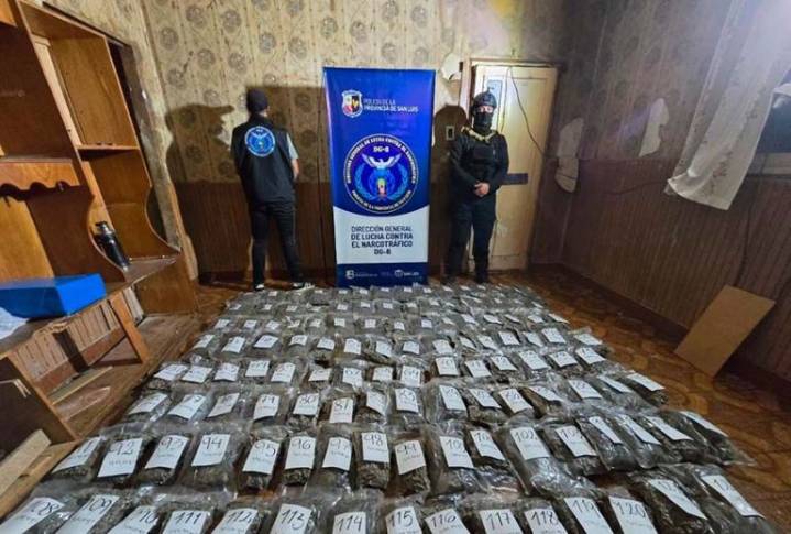 Incautaron droga por $640 millones en Villa Mercedes
