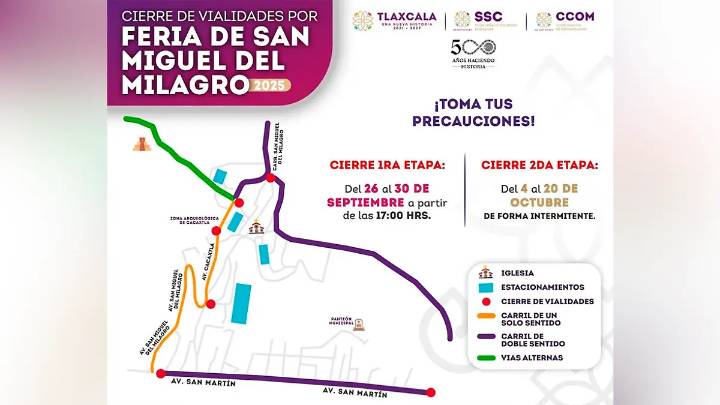 Cambian sentidos viales en San Miguel del Milagro para facilitar llegada de peregrinos