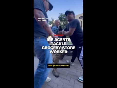 ICE agents in plain clothes tackle grocery store worker