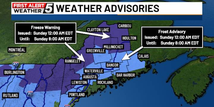 Beautiful, sunny Saturday; more freeze concerns Sunday morning