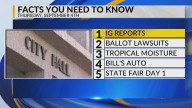 Inspector general reports, Candidate lawsuits, Tropical moisture, Albuquerque building demolition, New Mexico State Fair begins