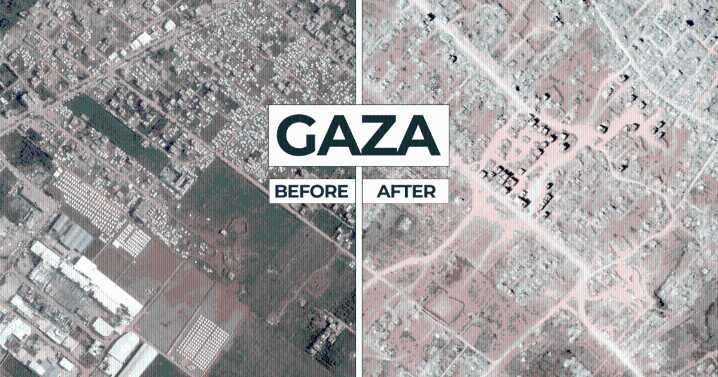 Before and after satellite images show how Israel has destroyed Gaza City