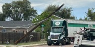 Road closed after semi hits power pole in Fountain