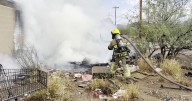 Crews respond to homeless encampment fire on Tucson's southwest side
