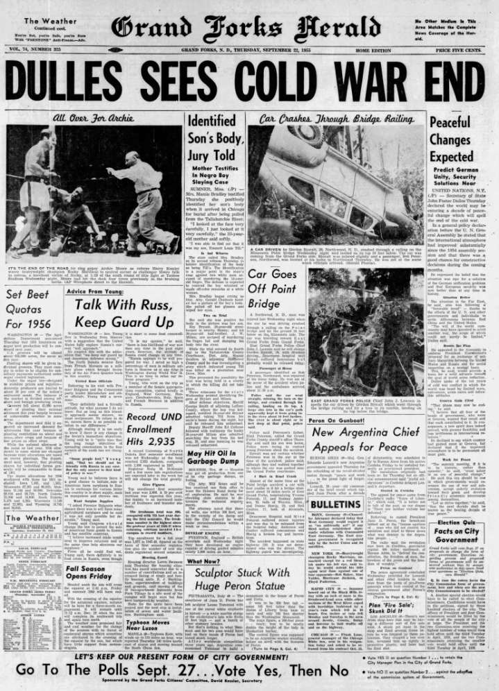 Today in History: September 22, 1955 - Car goes off Point Bridge