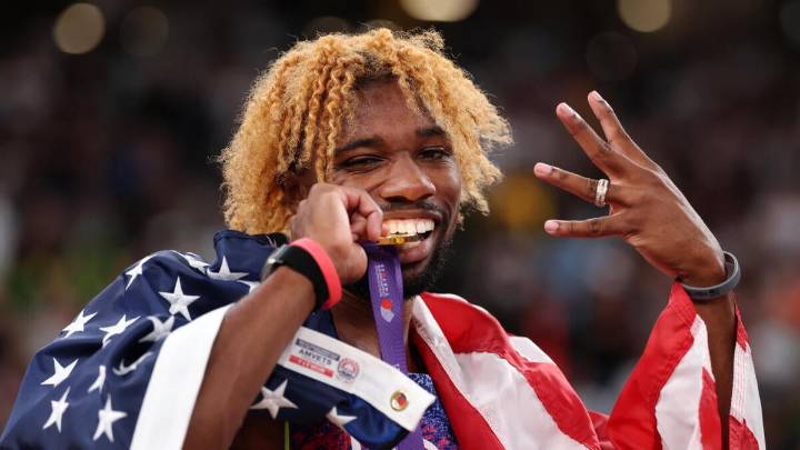 Noah Lyles matches Usain Bolt record with fourth consecutive 200