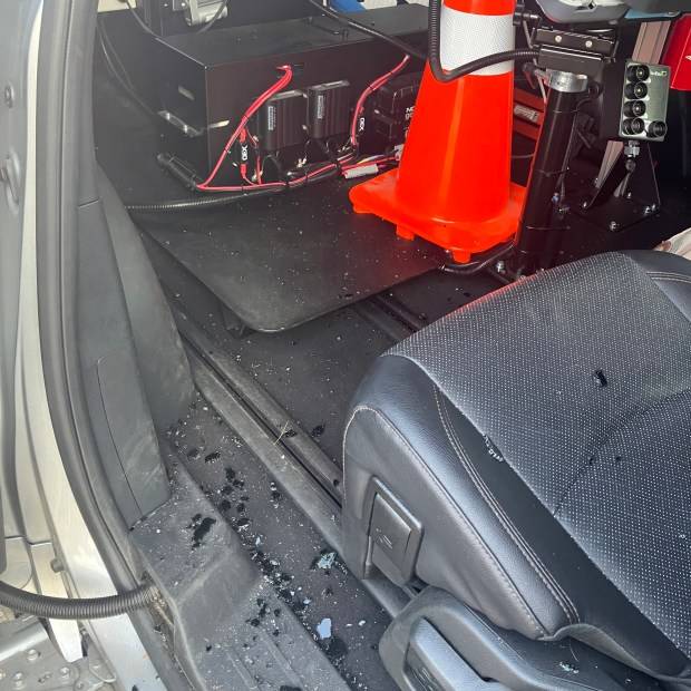 Man accused of throwing 10-pound rock through Greeley police radar van