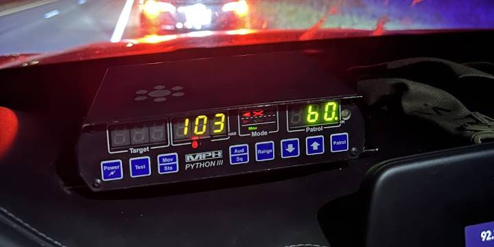 Driver pulled over for traveling over 100 mph on Highway 20