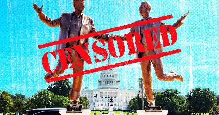 Trump’s Goons Topple 12-Foot Statue of Him and Epstein