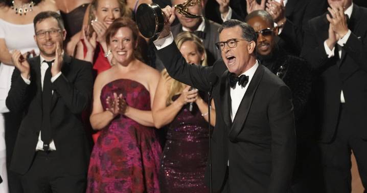 Stephen Colbert, Seth Rogen and 'Adolescence' among big Emmy winners