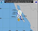 Pronóstico y trayectoria de tormenta: Coordinación Estatal de Protección Civil
