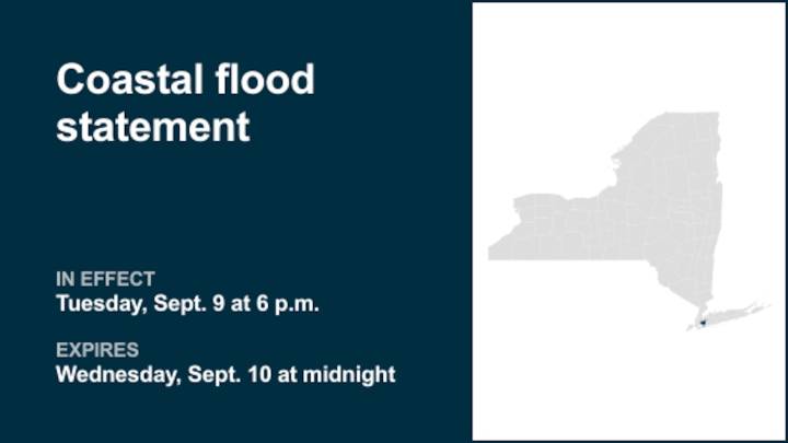 NYC weather: Coastal flood statement in place for Queens until early Wednesday