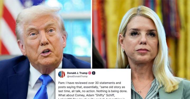 'They're guilty as hell': Donald Trump publicly admonishes US Attorney General Pam Bondi for not charging his political rivals