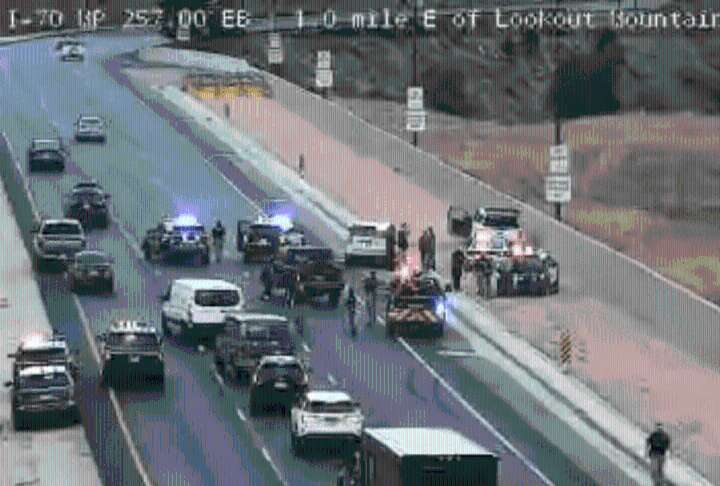 I-70 closure near Lookout Mountain: Report of shots fired at troopers; Officer