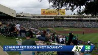 Sacramento fans celebrate the end of Athletics' first season at Sutter Health Park
