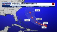 Tracking Tropical Storm Humberto: Maps, path, spaghetti models