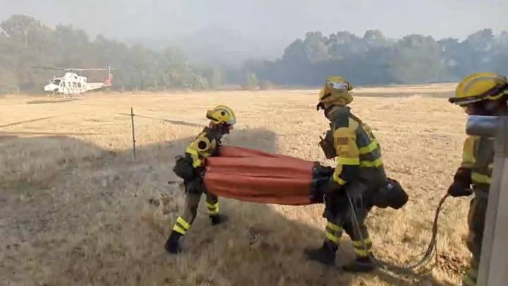 El fuego vuelve a Castromil: declarado el IGR 1 en Hermisende por un incendio procedente de Galicia