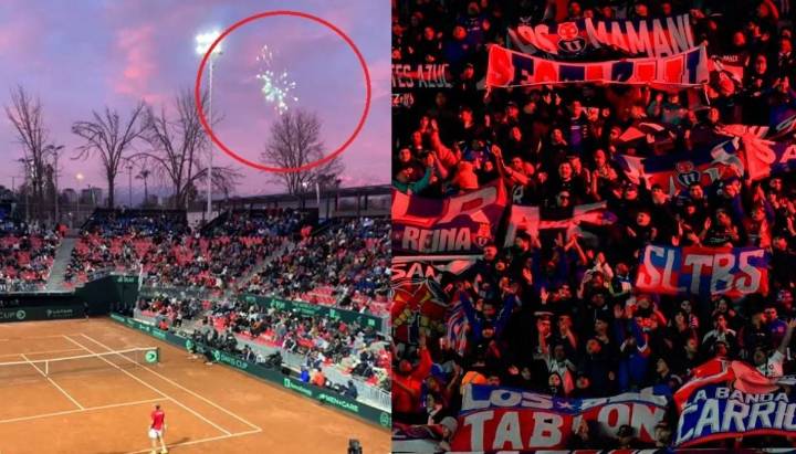 Interrumpió partido de Copa Davis: barristas de Universidad de Chile protagonizan incidentes en el Estadio Nacional