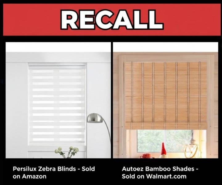 Window blinds sold at Amazon, Walmart recalled over strangulation hazards