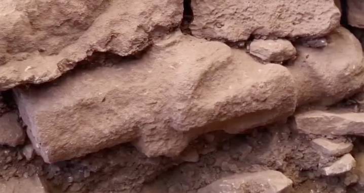 Human Statue Found Embedded In A Wall At Göbekli Tepe