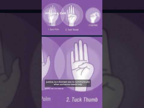 Woman's hand signal for help leads to arrest