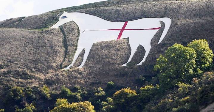 St George's Cross appears on Wiltshire's famous white horse landmark