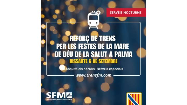 El tren funcionará toda la noche durante las celebraciones de la Patrona