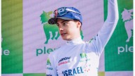 Un corredor del Israel en el podio de la Vuelta en Madrid