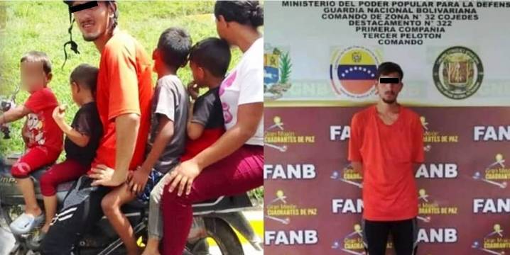 Detienen a un hombre por trasladar a cuatro niños en una moto