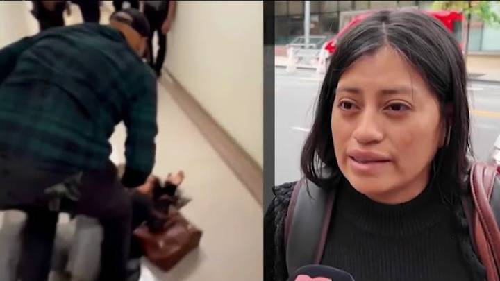 Agente de ICE empuja a madre en Federal Plaza, NY