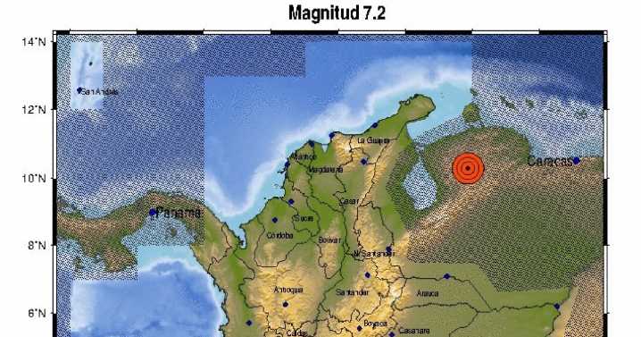 Nuevo temblor sacude a Colombia: magnitud 7.2 con epicentro en Venezuela, se sintió en Manizales