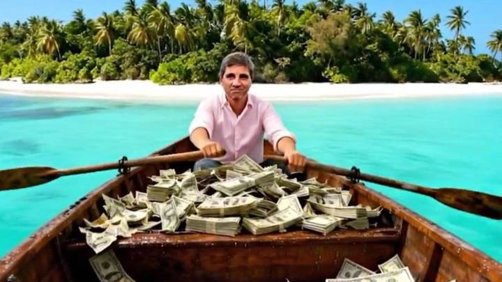 Comprá campeón: el video de Caputo y Sturzenegger huyendo con dólares de los argentinos que es viral en redes