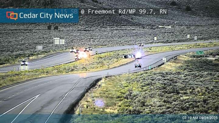 UHP: 2 men airlifted to hospital following rollover crash on I