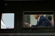 Donald and Melania Trump Spotted in Animated Conversation on Marine One