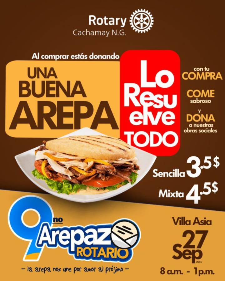 9no Arepazo Rotario será este 27 de septiembre