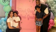 Khloe Kardashian and ex Tristan Thompson put on united front for True's first day of school after co