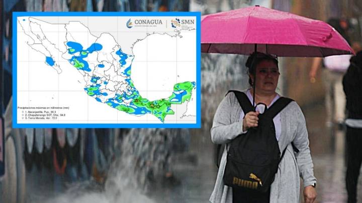 20 estados bajo fuertes lluvias este lunes 22 de septiembre de 2025