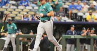 Cal Raleigh breaks Mickey Mantle's switch-hitter homer record with No. 55 in series opener in KC